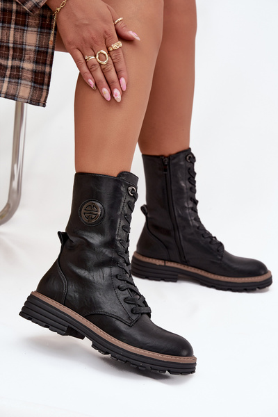 Жіночі робочі черевики з декоративним елементом ізольовані чорні Dorialine