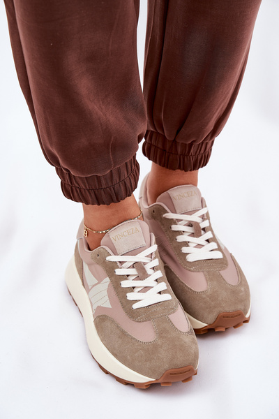 Жіночі Спортивні Черевики З Замші На Платформі Vinceza 66720 Бежеві