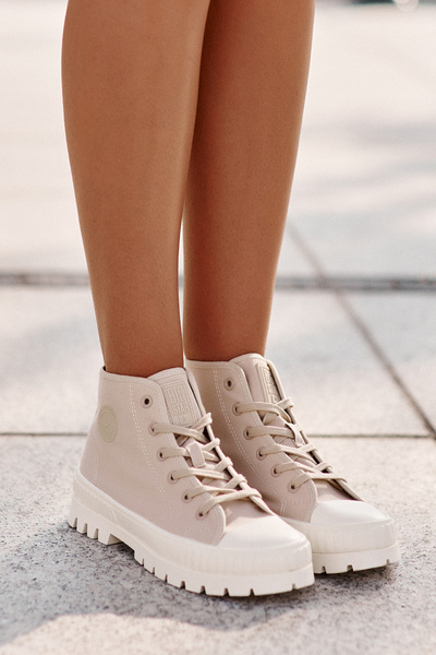 Високі тканинні кросівки на платформі Big Star LL274160 Бежеві