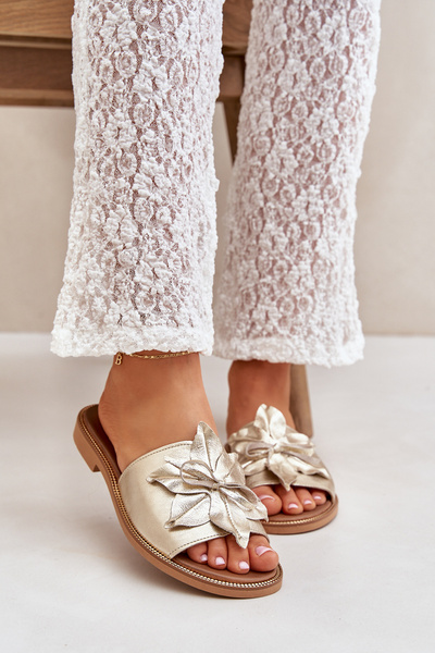 Сандалі З Декором Природна Шкіра Zazoo 3667 Золоті