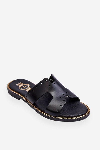 Чорні жіночі босоніжки Zazoo 40326 з декоративними вирізами