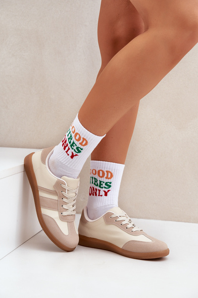 Низькі Жіночі Кросівки З Еко Шкіри Бежеві Nonalorin