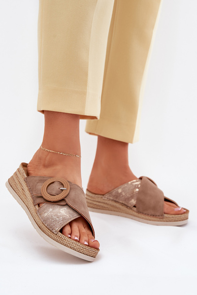 Жіночі Сандалі На Платформі З Декоративною Пряжкою Коричневі Inblu RV000012