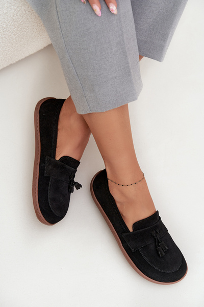 Шкіряні замшеві мокасини типу barefoot Zazoo 322 чорні