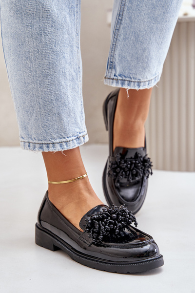 Жіночі лакові лофери S.Barski HY369A Чорні