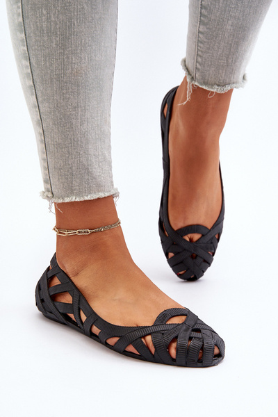 Жіночі гумові балетки чорного кольору Salam