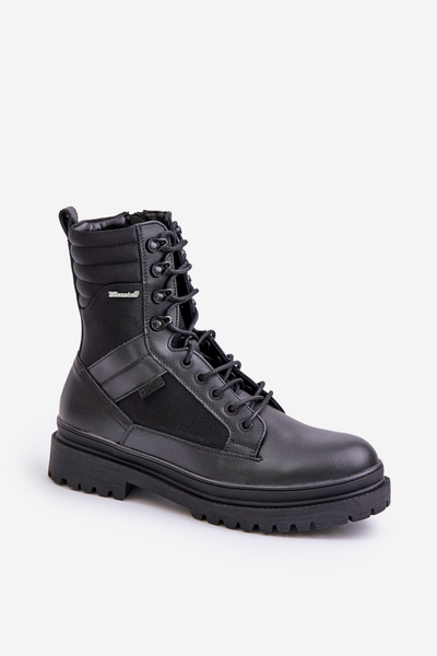 Чоловічі шкіряні ботильйони утеплені Big Star OO174164 Чорні