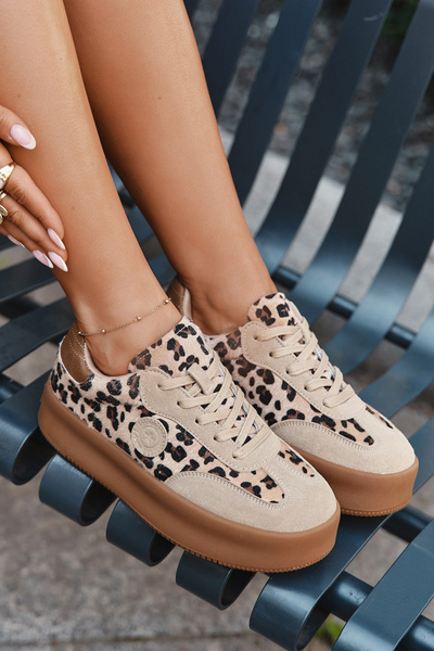 Жіночі кросівки на платформі Пантерка Big Star SS274763 бежеві