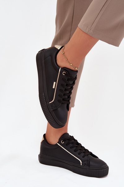 Жіночі Кросівки З Еко Шкіри Big Star SS274025 Чорно-Золоті