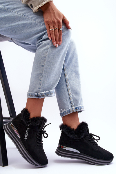 Пухнаста спортивна взуття на платформі Black Jamarie 