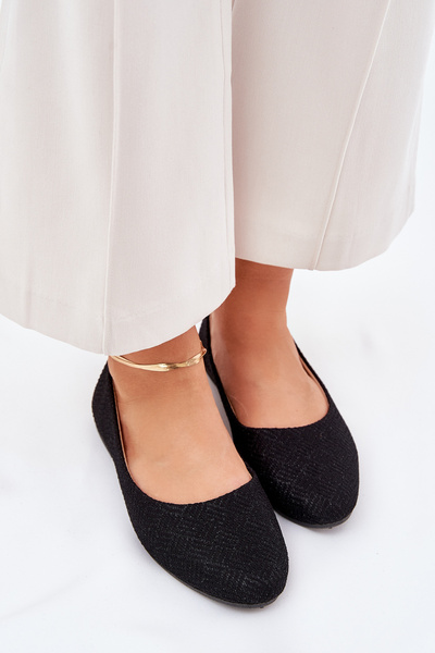 Жіночі Плоскі Балетки З Блискітками Чорні Tatorelis