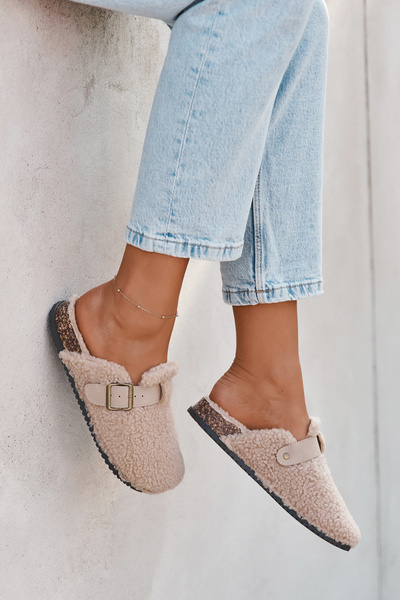 Жіночі капці з овечою шерстю Бежеві Lorivine