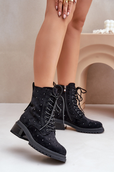 Жіночі робочі черевики D&A з прикрасами, чорні MR880-017