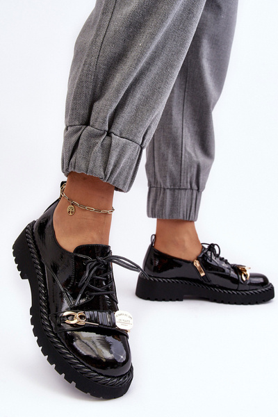 Жіночі лаковані лофери D&A MR870-81 Чорні