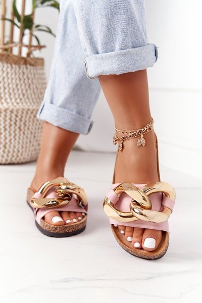 Тапочки На Корковій Підошві З Ланцюжком Рожеві Останній Танець