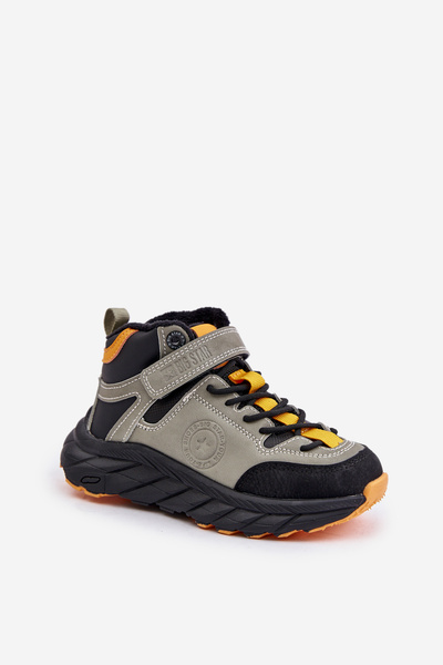 Дитячі утеплені трекінгові черевики на липучці кольору хакі Big Star OO374181