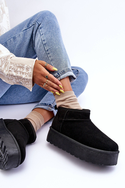 Замшеві зимові черевики на платформі Чорний Corcoran 