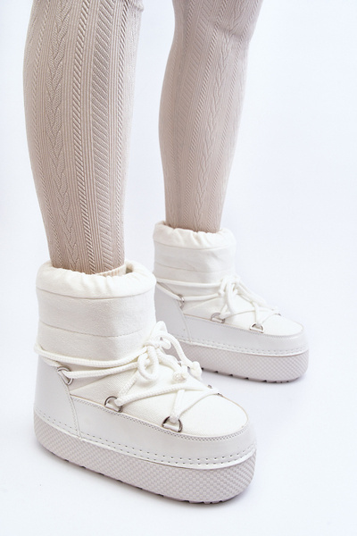 Жіночі білі чоботи зі шнурівкоюsa