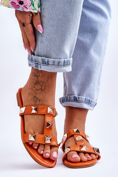 Жіночі тапочки на шпильках помаранчеві Mercure