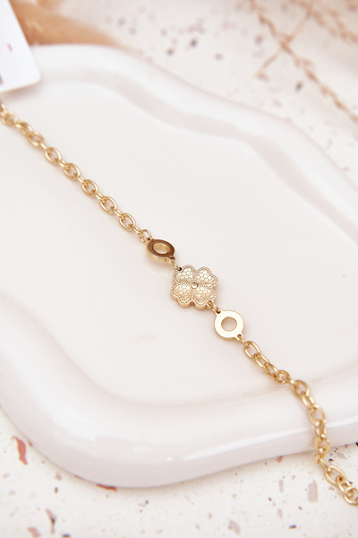 Браслет із конюшиною з нержавіючої сталі золота