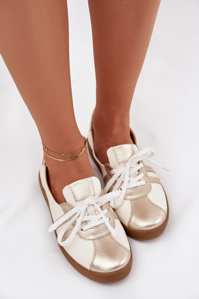 Шкіряне жіноче взуття типу barefoot Zazoo N1341 біло-золотий