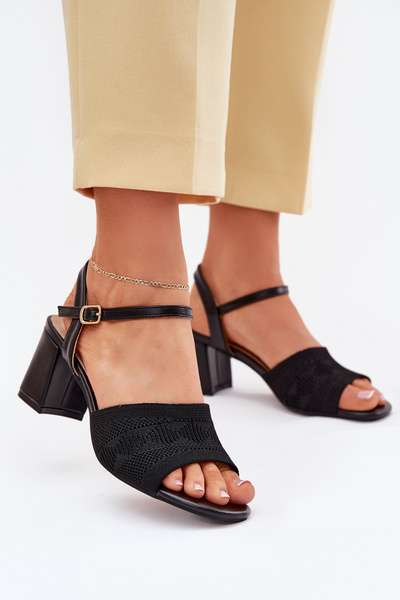 Жіночі Сандалі На Каблуці Чорні Sarena