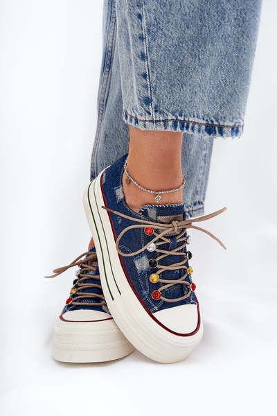 Жіночі Кросівки На Платформі GOE RR2N4103 Темно-сині