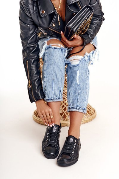 Жіночі шкіряні кросівки Big Star Black V274871