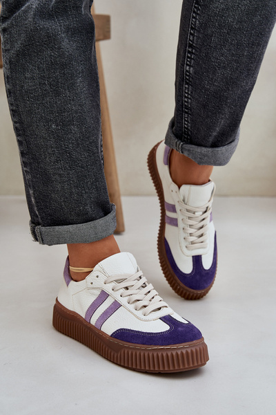 Zazoo N1068 Шкіряні Низькі Кросівки Жіночі На Платформі Білі