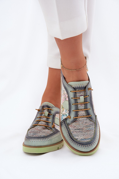 Шкіряні Жіночі Черевики З Візерунком Maciejka 06784-09 Зелений