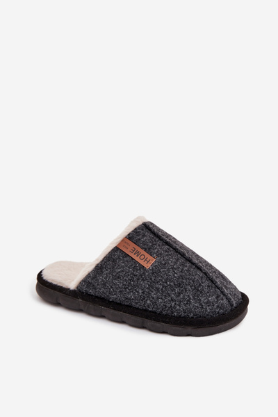 Мужські тапочки з теплим хутром Чорні Darielle