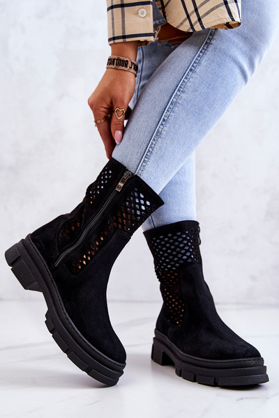 Чоботи шкіряні робочі Nicole Black 2711