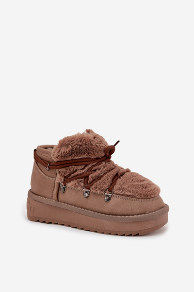 Дитячі Юнацькі Снігові Черевики З Мехом DFranklin DFSH370011 Коричневі