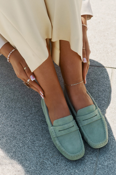 Жіночі Замшеві Мокасини Big Star RR274945 Зелені