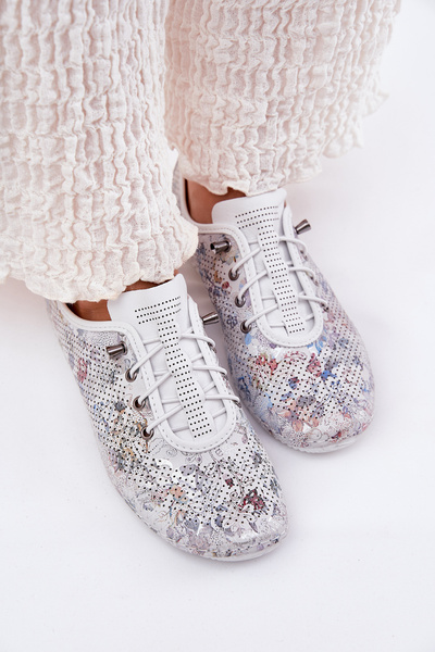 Жіноче Шкіряне Взуття З Природної Шкіри З Малюнком Artiker 56C2688 Білі