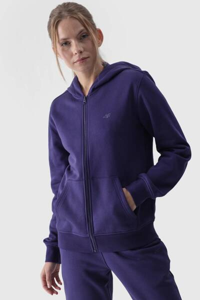 Жіноча толстовка на блискавці бавовна 4F сіра 4FWMM00TSWSF1467-27M