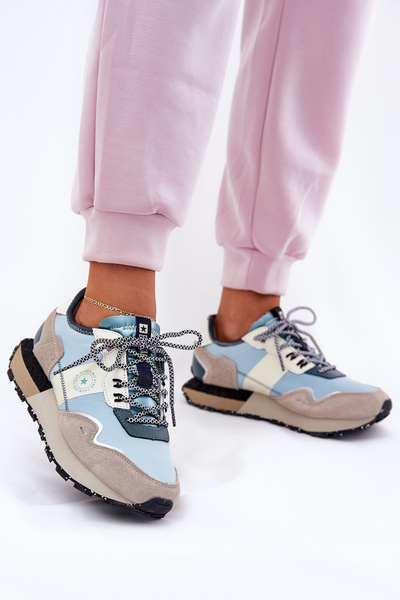 Жіночі Замшеві Кросівки Big Star RR274245 HI-POLY SYSTEM Сірі-Сині