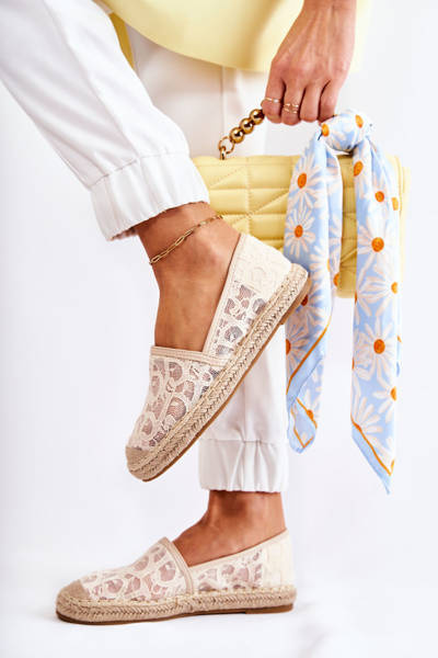 Класичні жіночі еспадрільї ажурні бежеві Catris