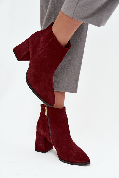 Чоботи Жіночі На Каблуці З Золотим Детом Шоколадні Зазу 3128