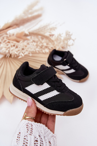 Дитячі Кросівки Спортивне Взуття На Липучках Чорні Viona