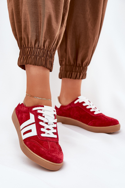 Кросівки Спортивне Взуття Замша Червоні Vinceza 79517