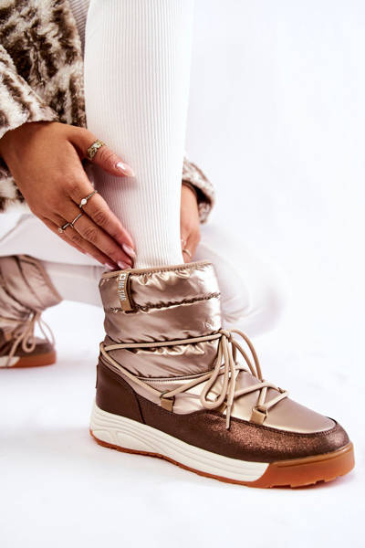 Жіночі снігові черевики Memory Foam Big Star KK274276 Gold-Brown