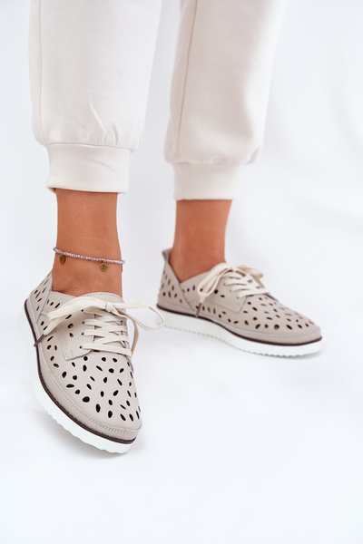 Жіноче Шкіряне Взуття S.Barski LR51-610 Бежеве