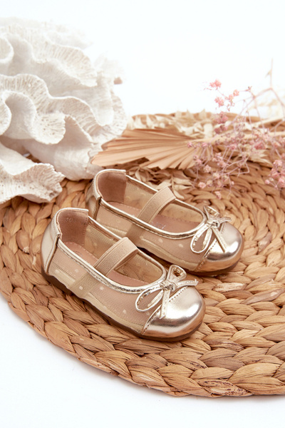 Дитячі балетки з бантом Gold Jellema