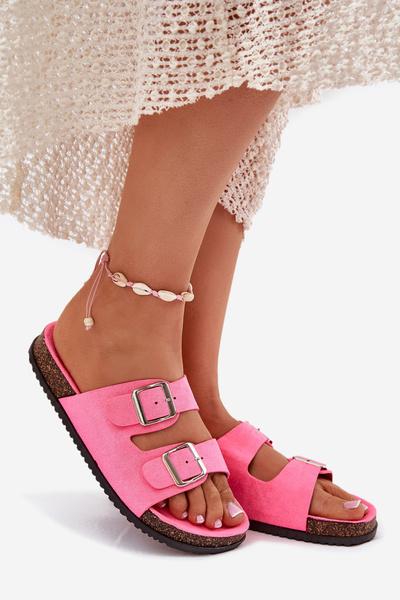 Жіночі Сандалі З Пряжками Нейоновий Рожевий Оліена
