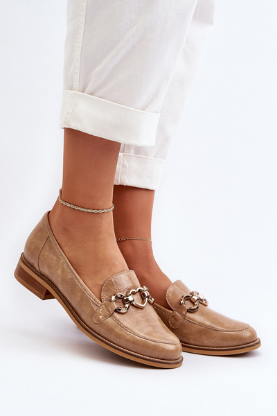 Шкіряні жіночі лакові лофери Laura Messi 2760 Коричневий