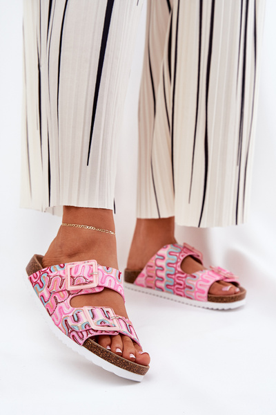 Жіночі Сандалі З Пряжками І Блиском Рожеві S.Barski RB51-006