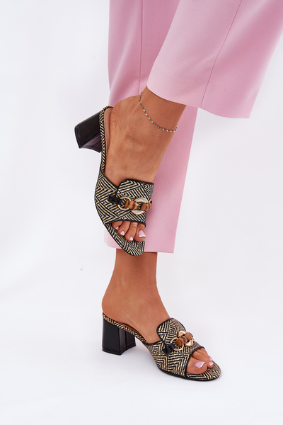 Жіночі Туфлі На Каблуках З Декорацією Чорні Ovittole