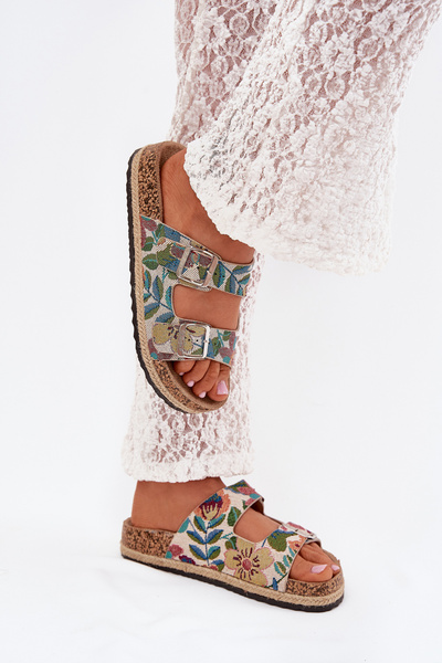 Візерункові Жіночі Сандалі На Корковій Платформі З Пряжками Lee Cooper LCW-25-35-3480L Багатоколірні