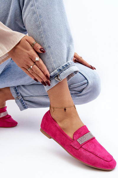 Жіночі мокасини з цирконами Фуксія Ralrika